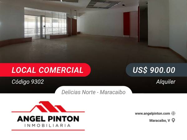 API 9302
LOCAL COMERCIAL EN ALQUILER C.C. PASEO LAS DELICIAS 
$ 900